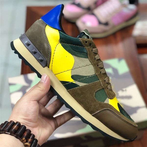 

качество бренда звездной заклепки обувь canouflage мужчины женщина combo звезда rock бегунок v вскользь ботинки rock шпилька eu35-45, Black