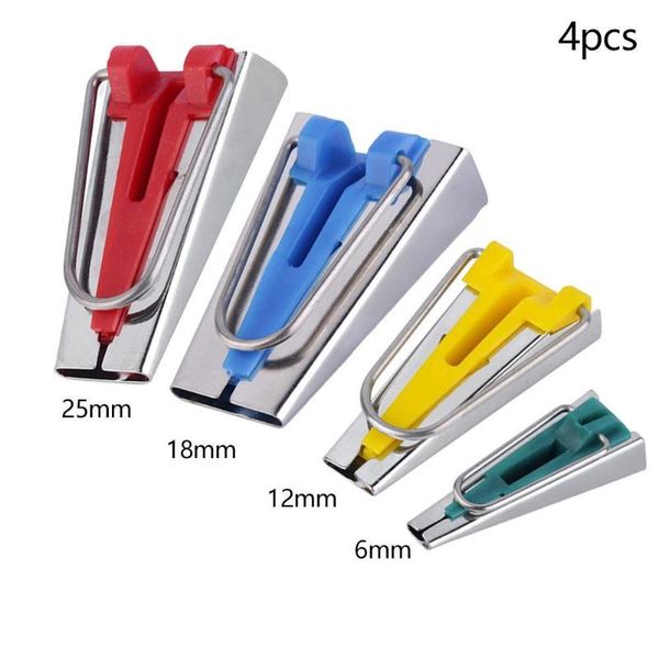 

bias tape makers 4 size fabric bias tape maker tool sewing quilting 6mm 12mm 18mm 25mm set sewing accessories, Black