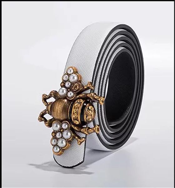 

fashion new bee buckle men and women designer belt european style high brand belt leather belt as a gift, Black;brown