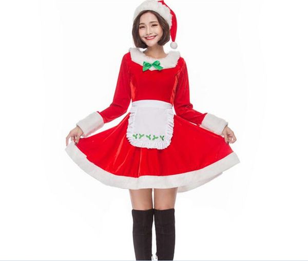 

women christmas costumes cosplay women christmas maid waiter dress a356, Silver