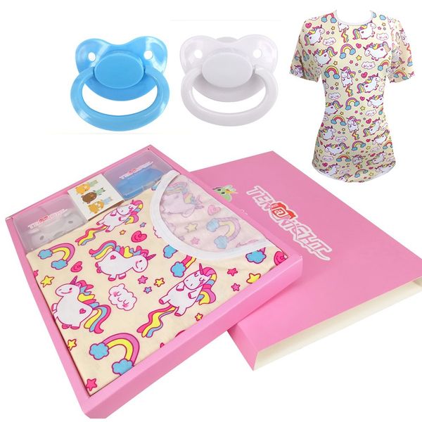 

women abdl cotton onesie pajamas romper crotch ddlg baby onesie girl clothes romper with silicone pacifier set