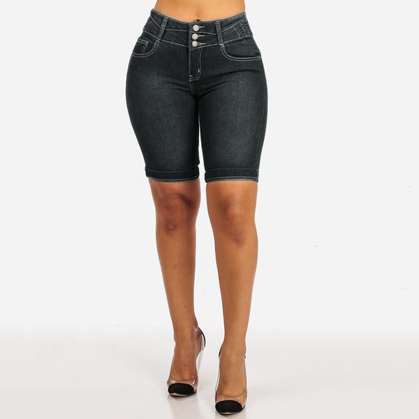

women's jeans high waist mom skinny shorts 2021 fashion for women pants vintage black washed boyfriend short jeggings, Blue
