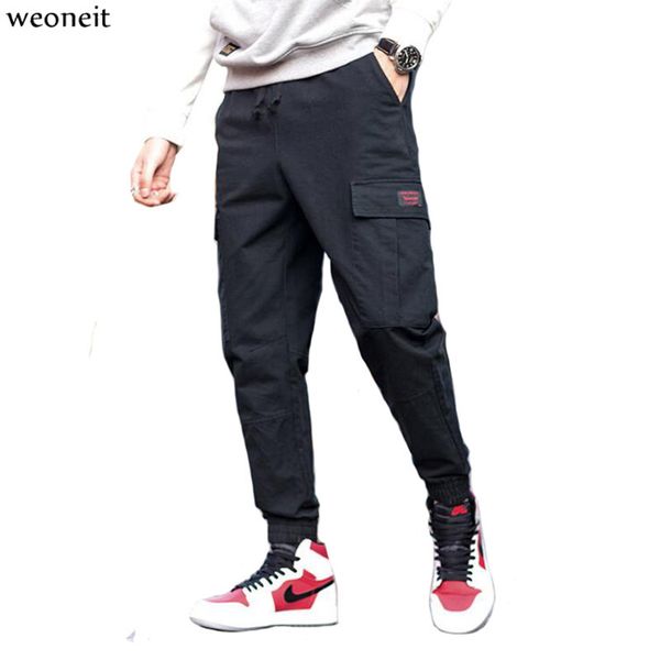 

мужские повседневные брюки-карго weoneit hip hop pantalones hombre high street, Black