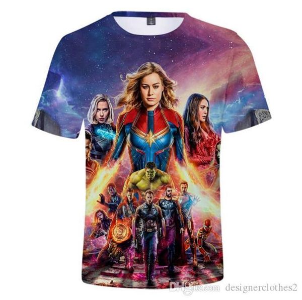 

digital print mens tshirts comic marvel short sleeve fashion boy round neck tees avengers endgame4 3d, White;black