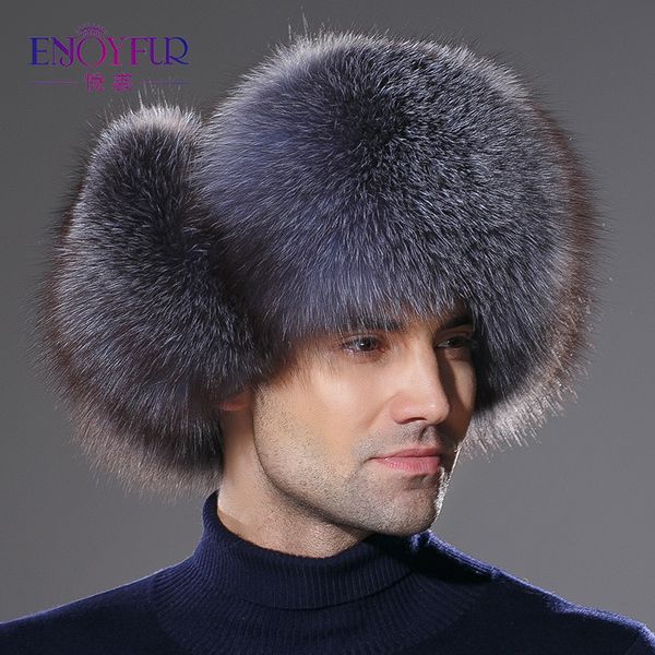

men winter fur hat genuine leather bomer fur hat for men ear protect raccoon cap thick warm good quality winter