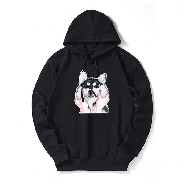 

men designer sweatershirts solid color fashion thin couple hoodies dog print mens women long sleeve luxury clothing for 2020 spring, Black