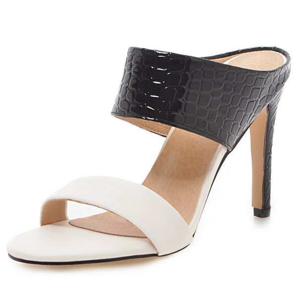 

горячие продажи крокодил шаблон флип-флоп сандалии большого размера с цветом соответствия европейских и американских женщин в стиле сандалии, Black