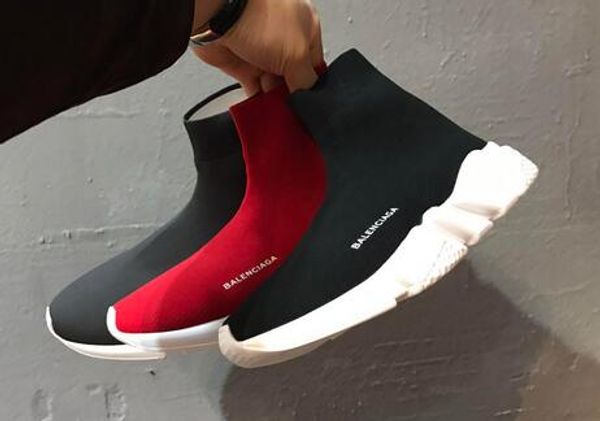 

S7 2019 роскошный носок скорость тренер повседневная обувь мужчины женщины черный белый красный кроссовки гонки бегунов мода топ сапоги размер 36-45