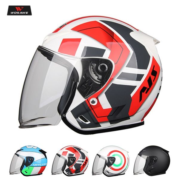 

wosawe abs motorcycle helmet moto helmet breathable scooter half face biker motorbik with removeable linner for men women