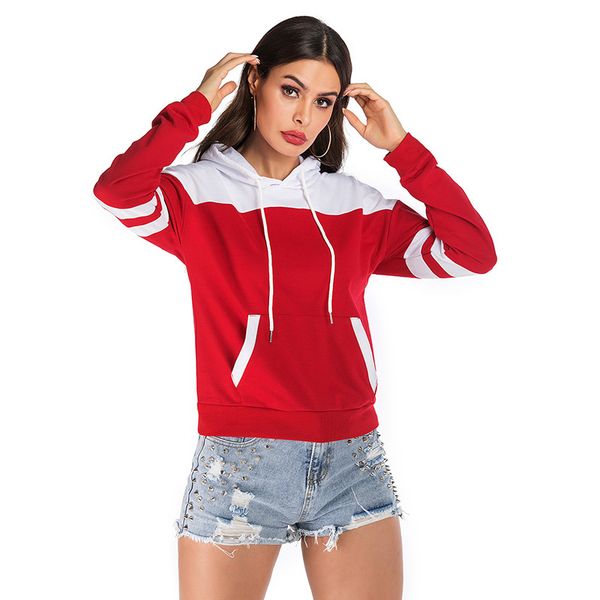 

women's red hoodies long sleeve casual hooded pullover clothes harajuku sweatshirt fleece sweatshirts women fashion hoody, Black