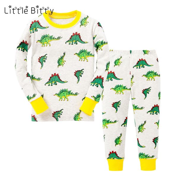 

мода новая коллекция весна осень лето детские дети мальчики с длинным рукавом хлопок динозавров пижамы устанавливает дети дракон животных пи, Blue;red