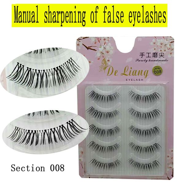 

hand wear sharp false eyelashes transparent stem natural color nude makeup long hair material wear comfortable texture soft hand-made source