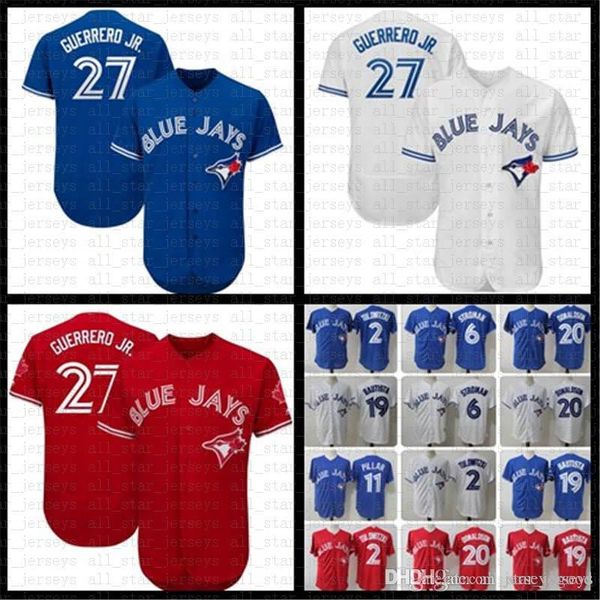 

cheap Toronto Blue 27 Guerrero Jr. Jays Baseball Jersey Mens 6 Stroman 11 Kevin Pillar 20 Josh Donaldson 19 Jose Bautista Alomar Carter PPP