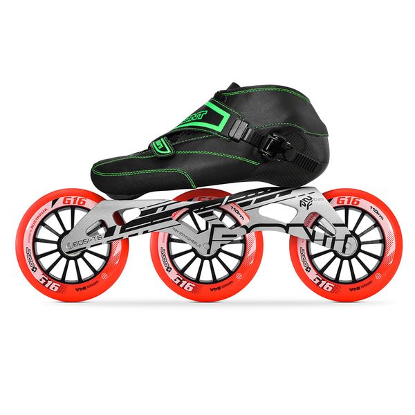 

100% original bont enduro 2pt 195mm 2pt speed inline skates heatmoldable carbon fiber boot frame 3*110mm wheels racing patines