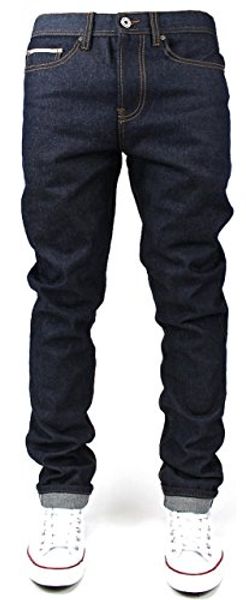 

kaydenk selvedge roll up tapered fit men's raw denim, Blue