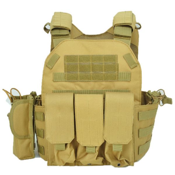 

multifunctional outdoor vest wild survival vest armor equipment detachable equipment armor, Camo;black