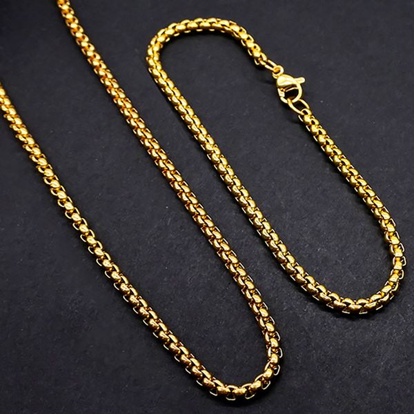 

amumiu promotion 3mm width 316l stainless steel for women men fashion chains necklace bracelet jewelry sets hztz132, Silver