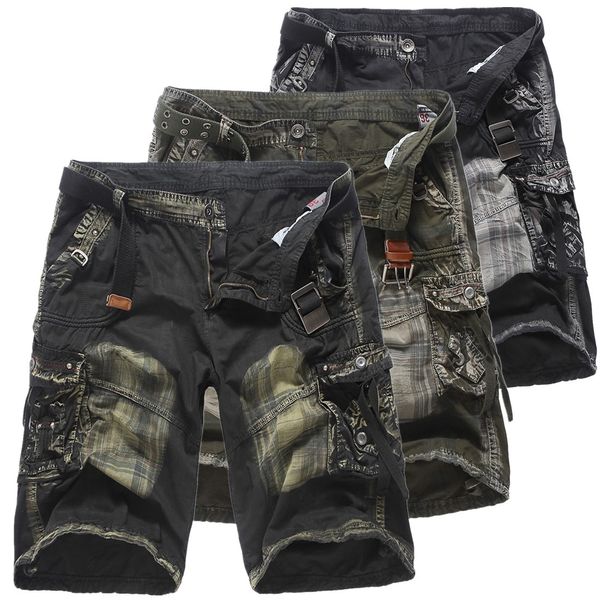 

2019 supply korean loose fitting men cotton camouflage short trousers cotton camo cargo short, White;black