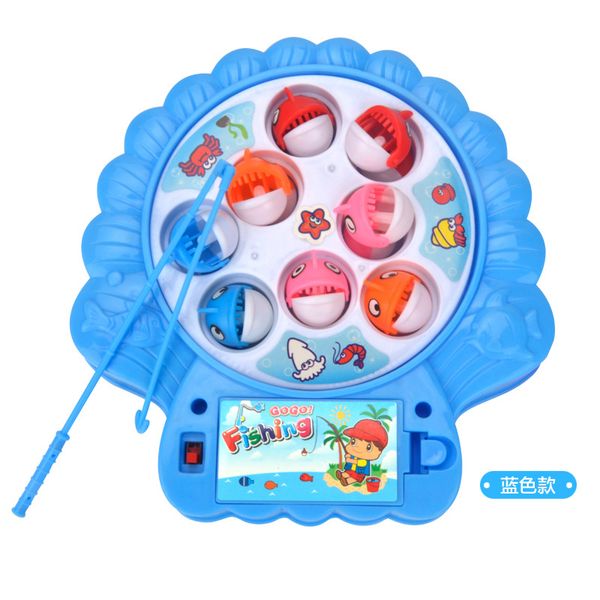 

new arrival electric rotating fishing game musical fishing educational toys with 8 fishes toy for children outdoor play set hot