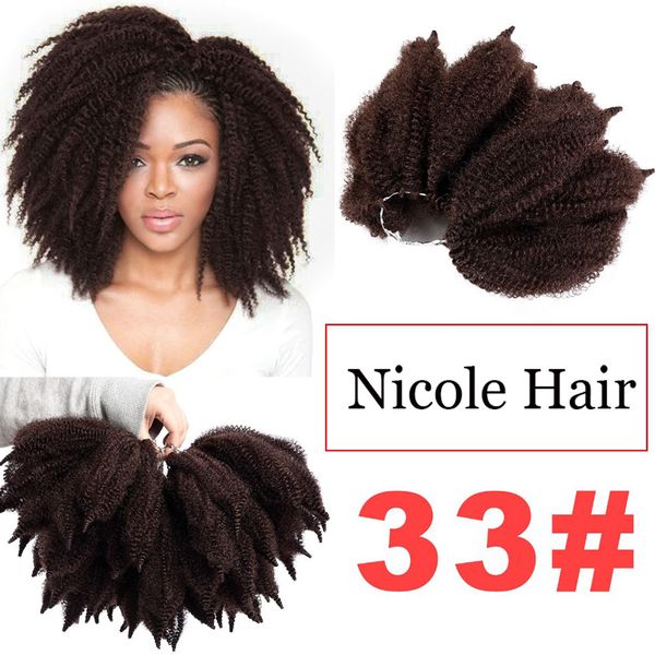 

8 inch crochet marley braids black brown hair soft afro twist synthetic braiding hair extensions high temperature fiber for woman von nicole