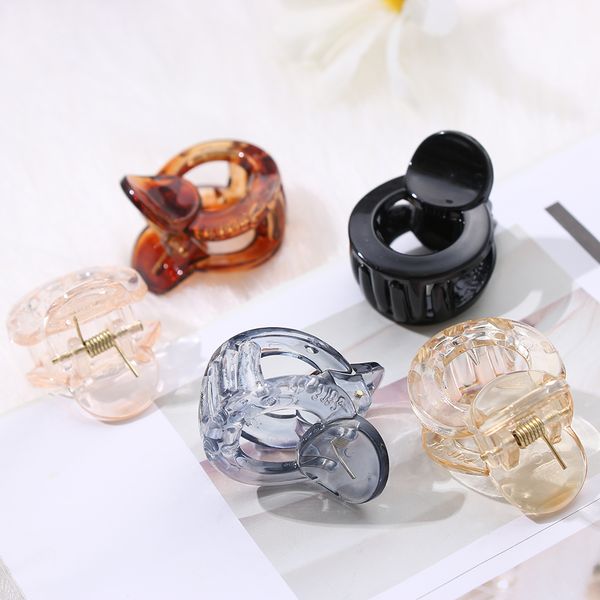 

1pc stylish women simple hair diy tool hair claw fashion accessories mini hairpin ladies bun maker clip acrylic clamp
