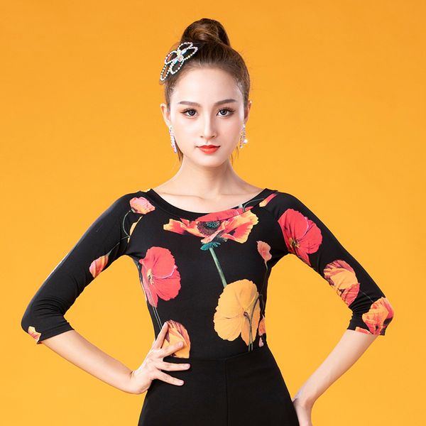 

modern latin dance for women ladies ice silk female standard ballroom tango waltz practice dance clothes dl4971, Black;red