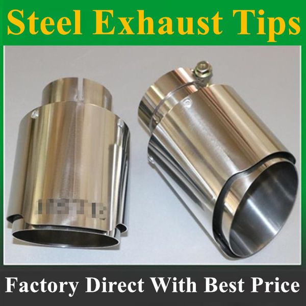 

style silvery stainless steel universal exhaust system end pipe+silvery stainless steel akrapovic car exhaust tip 1 piece