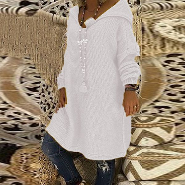 

women hoodie ladies sweater jacket winter jumper fashion knitted oversized long sleeve, Black;brown