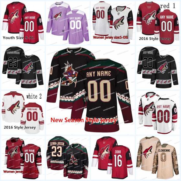 

New Season Arizona Coyotes Jersey 46 Trevor Murphy 31 Adin Hill 35 Darcy Kuemper 30 Marek Langhamer 1 Hunter Miska 32 Antti Raanta Jerseys
