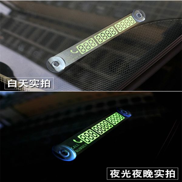 

auto car accessorie interior temporary car parking card telephone number card notification night light sucker plate accessorie