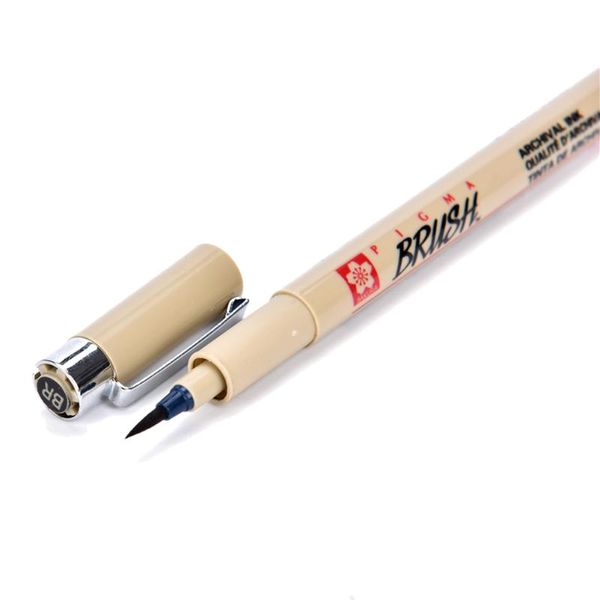 

1 шт sakura brush pen caligraphy черные чернила водонепроницаемый рисунок ручка маркеры brushpen writingtubular технические художественные п