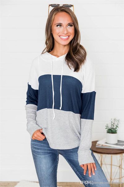 

womens panelled tshirts fashion hooded loose female tees casual ladies clothing autumn designer, White