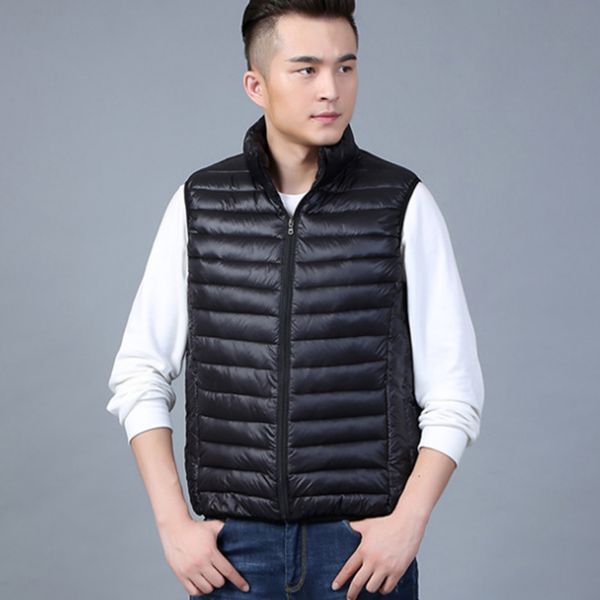 

2019 new arrival black/blue/red color winter men vest fashion cotton casual waistcoat collar men's slim sleeveless jackets vests, Tan;black