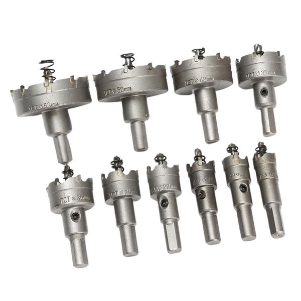 

pack of 10 alloy drill bits hole opener set tct hole saw metalworking tool set