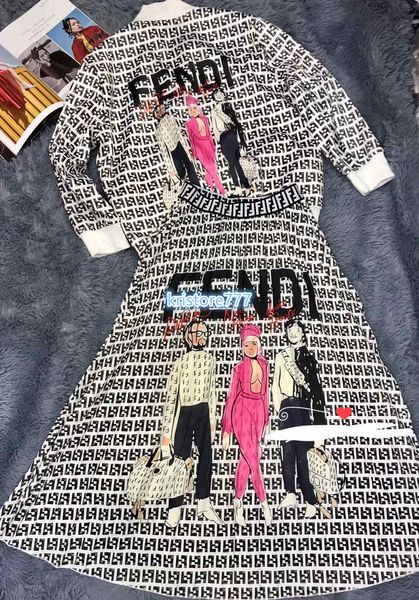 

2020 women luxury design bomber jacket coats shirts with letter print+midi long pleated skirts girls runway casual two piece dress sets, White