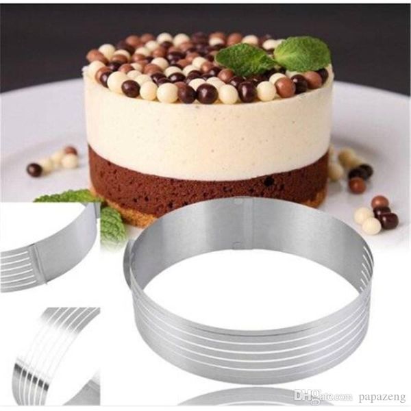 

2019 wholesales adjustable round stainless steel cake ring mold layer slicer cutter diy