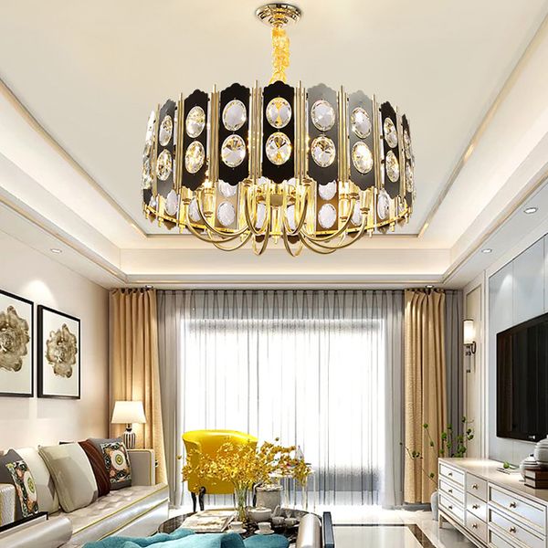 

современные хрустальные люстры освещение арматуре черный k9 хрустальные люстры лампы гостиной спальня столовая привели подвесные светильники