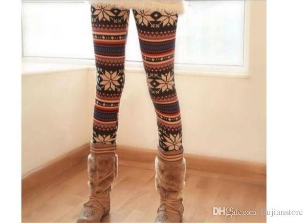 

рождество женщин цифровой печатный гетры женщин осень зима дизайнерские брюки повседневные брюки street, Black