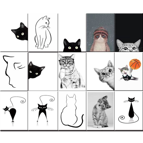 

nordic style pictures canvas home decoration pet cat funny paintings wall art hd prints creative modular for living room poster