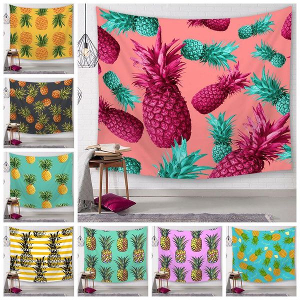 25 Stili Serie ananas Arazzi da parete Stampa digitale Asciugamani da spiaggia Asciugamano da bagno Decorazioni per la casa Tovaglia Cuscinetti per esterni CCA11587 20 pezzi