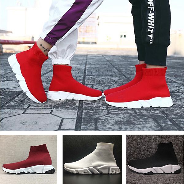 

balenciaga sock shoes luxury brand мужские женские кроссовки скоростной тренажер черный белый синий розовый блеск мужские кроссовки повседне, Black