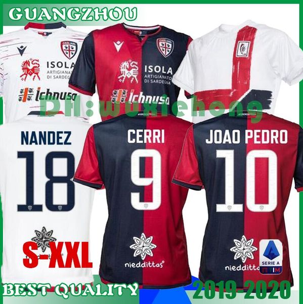

19 20 soccer jersey nainggolan cagliari calcio joao pedro simeone nainggolan andez 2019 2020 cagliari maglie da calcio football shirt, Black