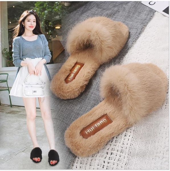 

осень и зима новая дикая дама тапочки плоских тапочек хлопка, Black