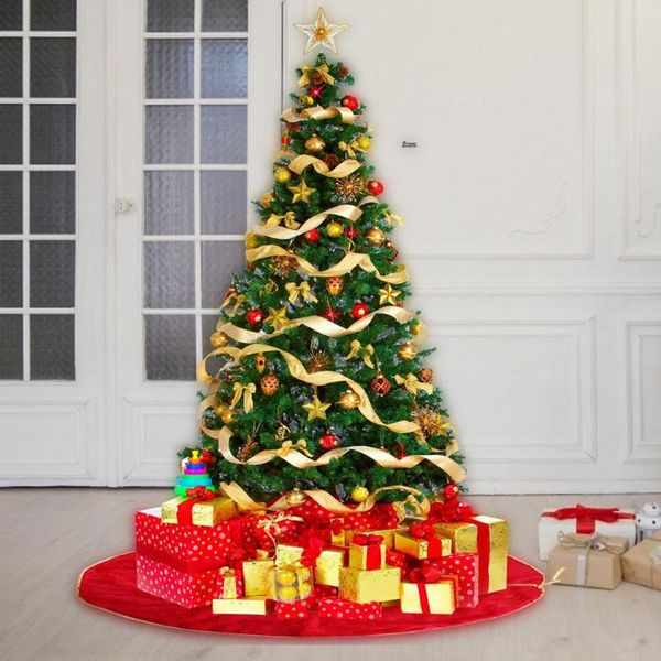 

christmas tree skirts round red plush apron new year home party decor for l christmas tree decor for home