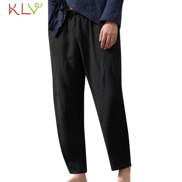 

pants mens summer cotton linen casual loose sports vintage long trousers man fitness pantalones hombre cortos modis 2019 19apr2, Black