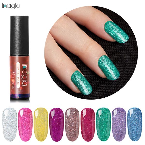 

inagla 12 colors neon gel nail polish 5ml base coat needed soak off enamel uv gel lacquer nail art varnish