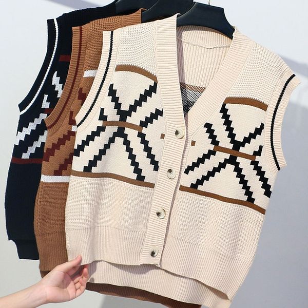 

female fleece vest coat 2019 new autumn winter sleeveless outwear coats warm single button short vest cotton knitted, Black;white
