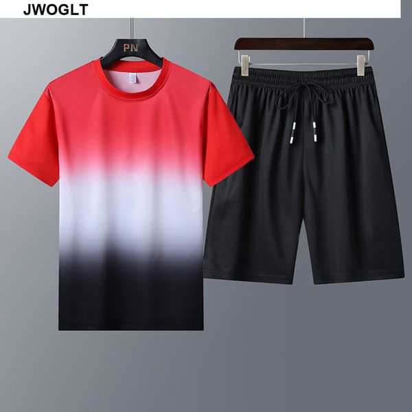 

двухкусочный летняя мода футболка и шорты комплект мужчин tracksuit casual elastic mens casual пот трек set sportswears, Gray