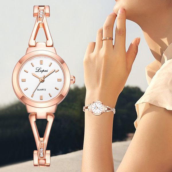 

reloj mujer casual no number time scale dial diamond bracelet belt ladies quartz watch women watches rose gold, Slivery;brown