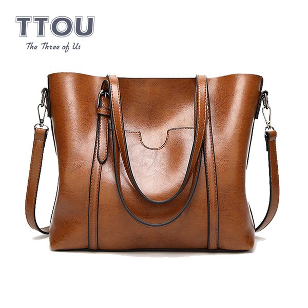 

ttou fashion large capacity women tote bag quality leather for female shoulder bag leisure women handbag lady's messenger bags